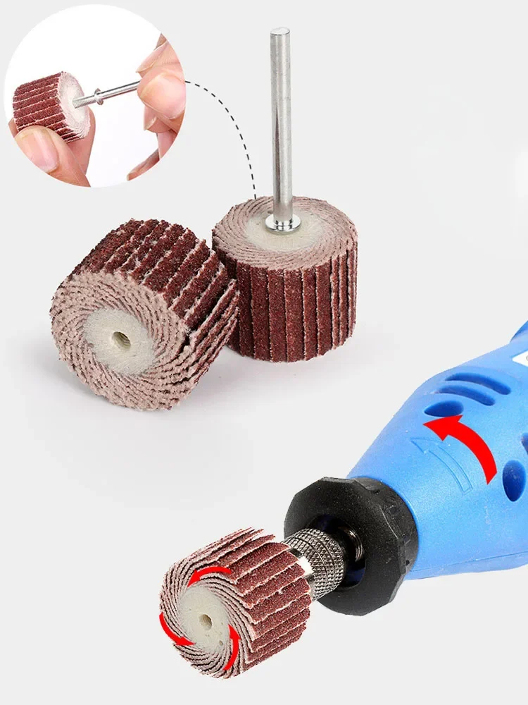 Disque de polissage pour volet distant, accessoires Dremel, papier de verre, lamelles de ponçage, outil lointain, 21 pièces