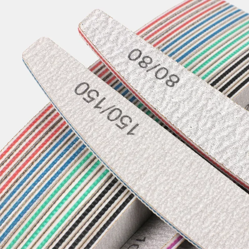 5/25 個プロフェッショナルネイルアートファイルバッファー 100/180 グリット湾曲両面ブロック研削足爪やすりマニキュア用