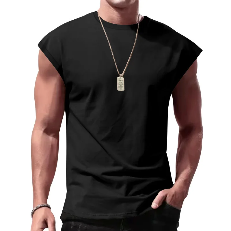 Custom Your Bard Logo Team Name Cross-border Men's Sleeveless Men's Summer Leisure Sports Loose Men's Sleeveless Bottoming Shirt