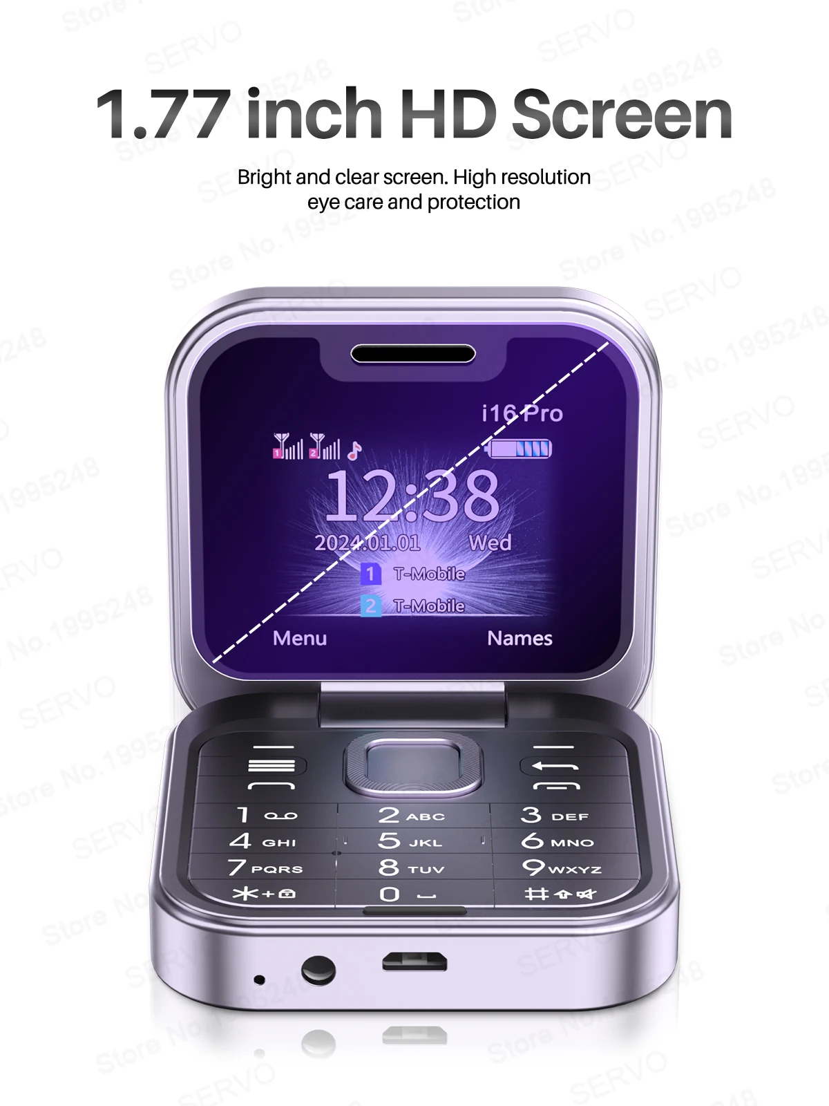 SERVO I16 PRO Mini Flip Mobile Phone Speed Dial FM Radio Blacklist Magic Voice 2G GSM Dual SIM Standby Small Foldable Cellphones