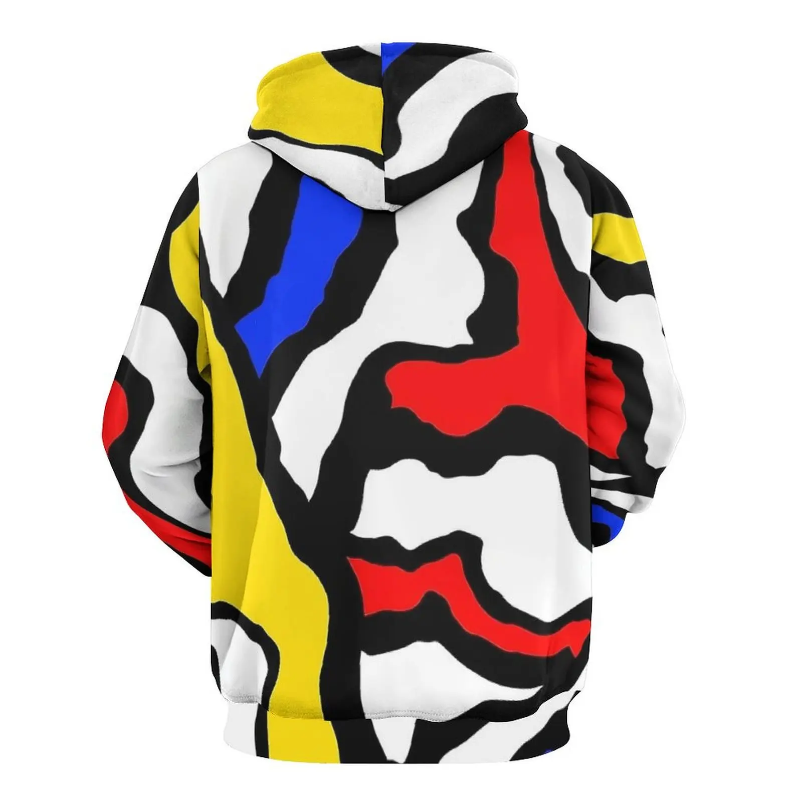 Mondrian-Sweat à Capuche Décontracté à Manches sulfpour Femme, Pull Élégant, Surdimensionné, Rouge Rayé, Jaune, Bleu, Street Wear, adt PVD