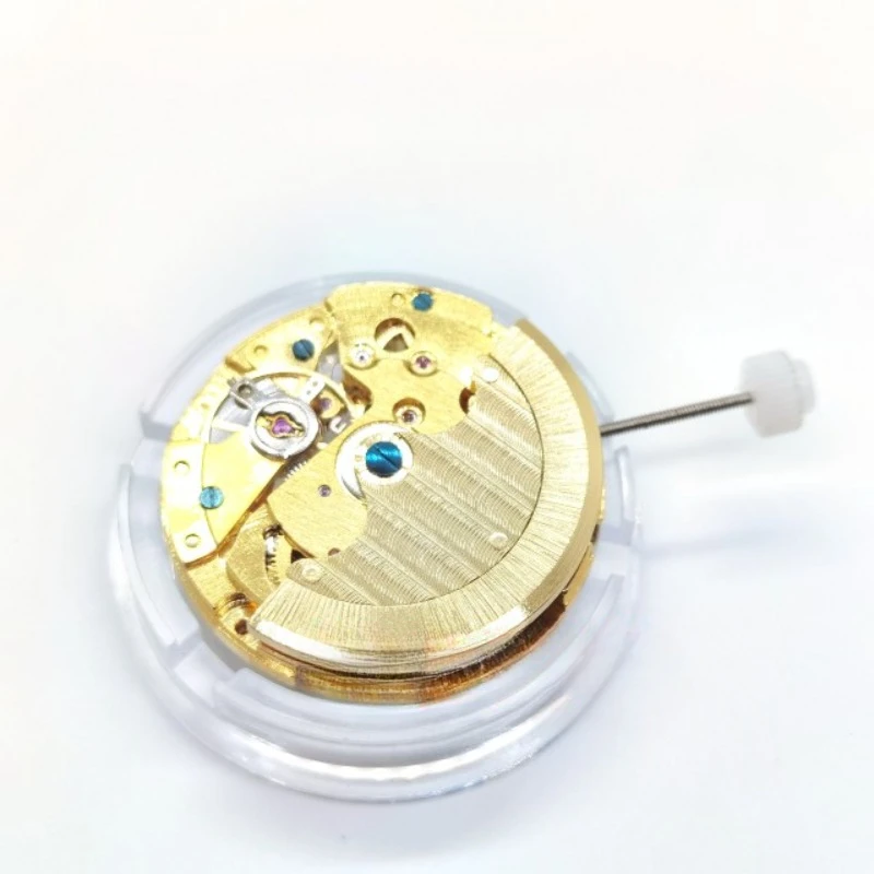 China 2813 8205 Two Needle Half Gold Machine Movement 5 O'clock Small Second Clockwheel Hollow 12 O'clock Star