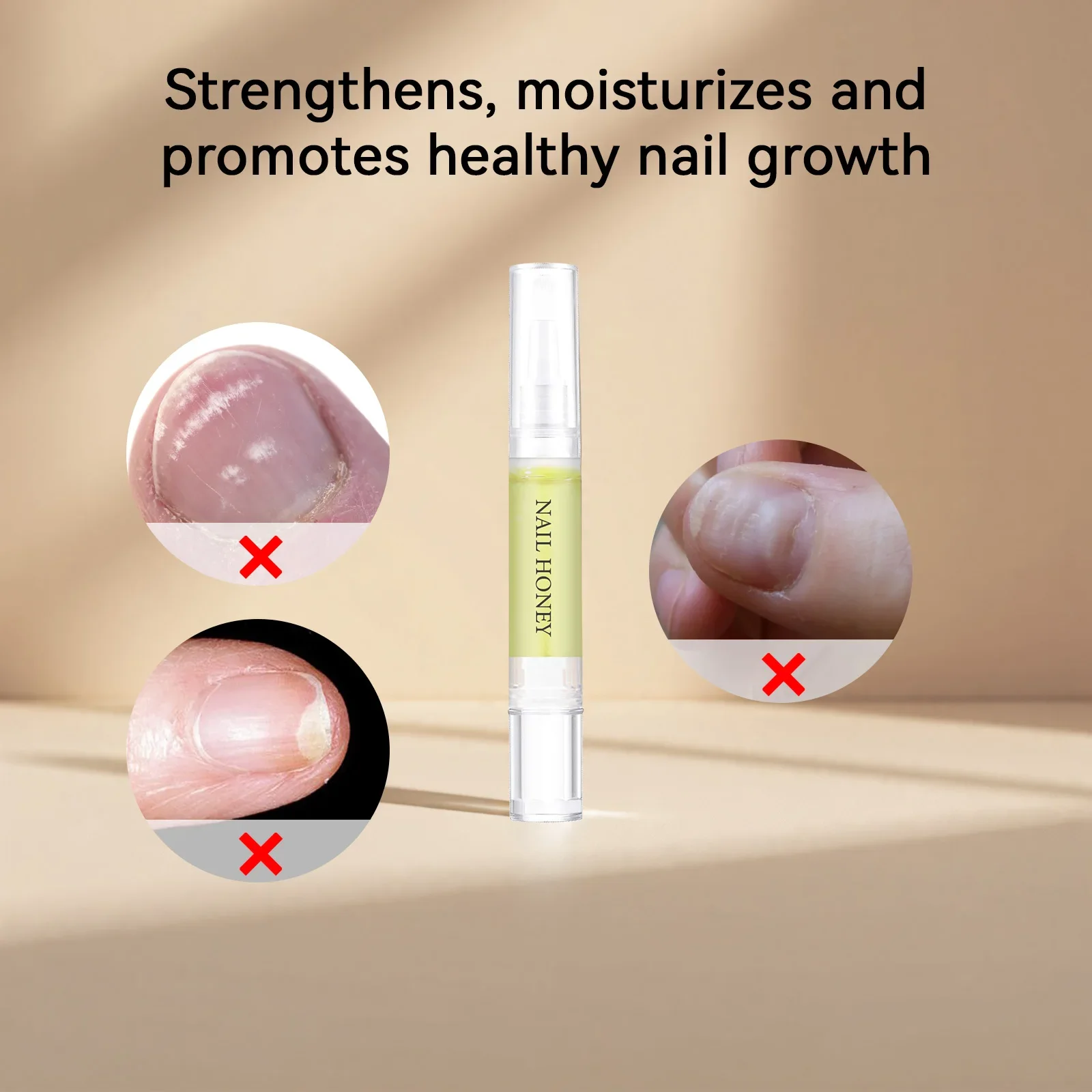 قلم العناية بالأظافر من لونوون - 3 مل يقوي ويرطب الأظافر |   نمو سريع، قلم أظافر محمول، نتائج صالونات التجميل في المنزل