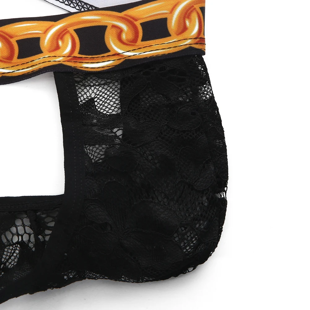 

Сексуальные модные мужские трусы с принтом, эластичным поясом, прозрачные, кружевные, жаккардовые, с вырезом U-образной формы, танга