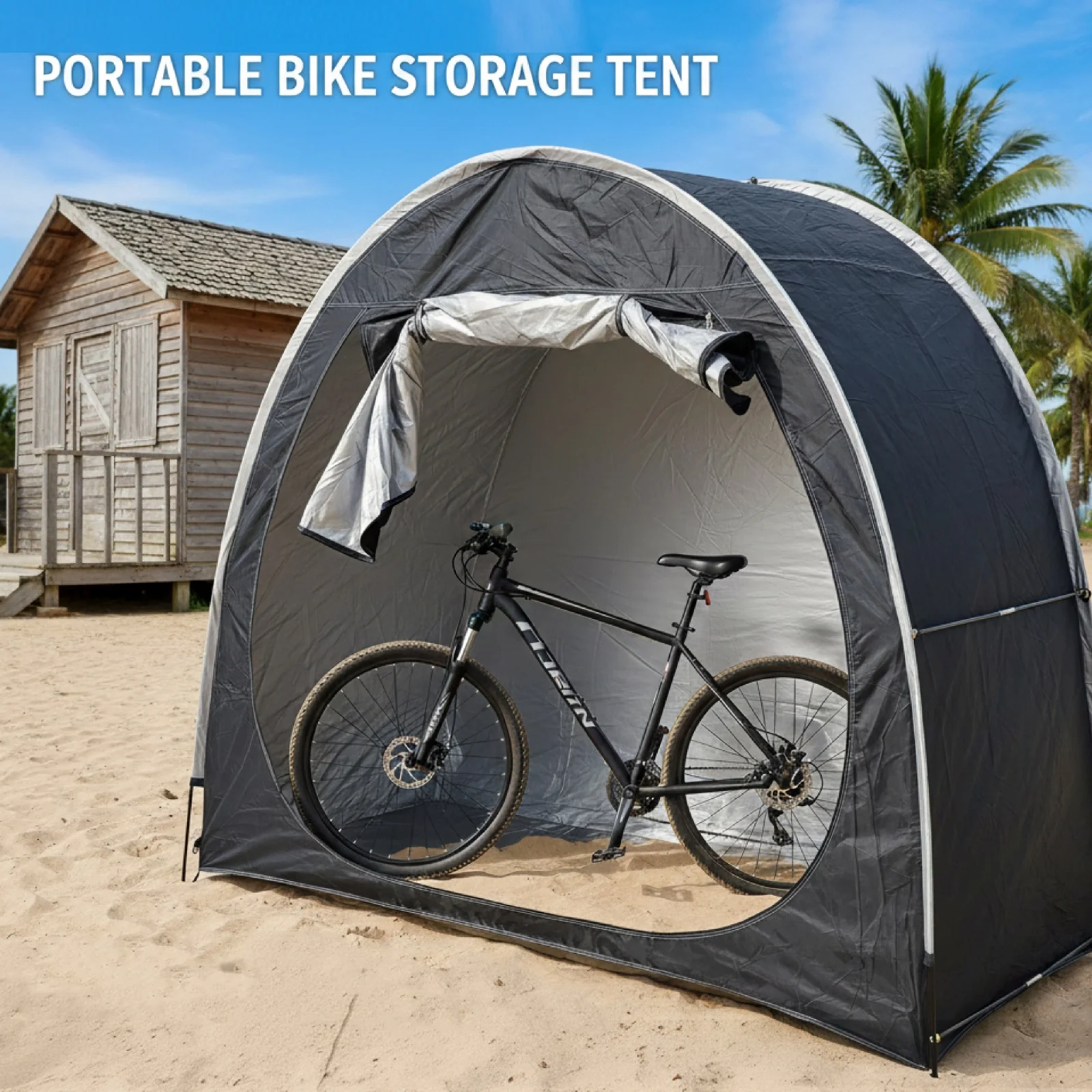 

Portable Outdoor Bike Shelter Storage Tent Aluminum Alloy Frame Oxford Fabric Carry Bag Included Easy Bike Protection