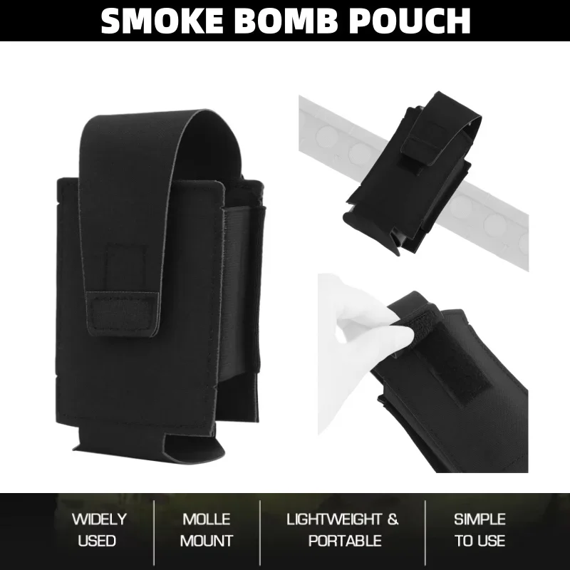 

Smoke Storage Pouch | Quick Release MOLLE Compatible Holder | For Hunting Exploration Equipment Smoke Grenades