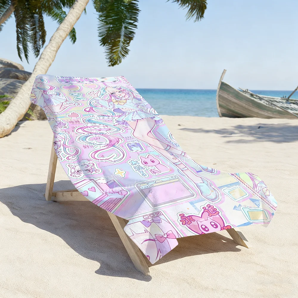 Game Girls Needy Streamer Overload Towel Sports Quick Dry Travel Camping Gear Sandproof Soft Light Large Beach Towel