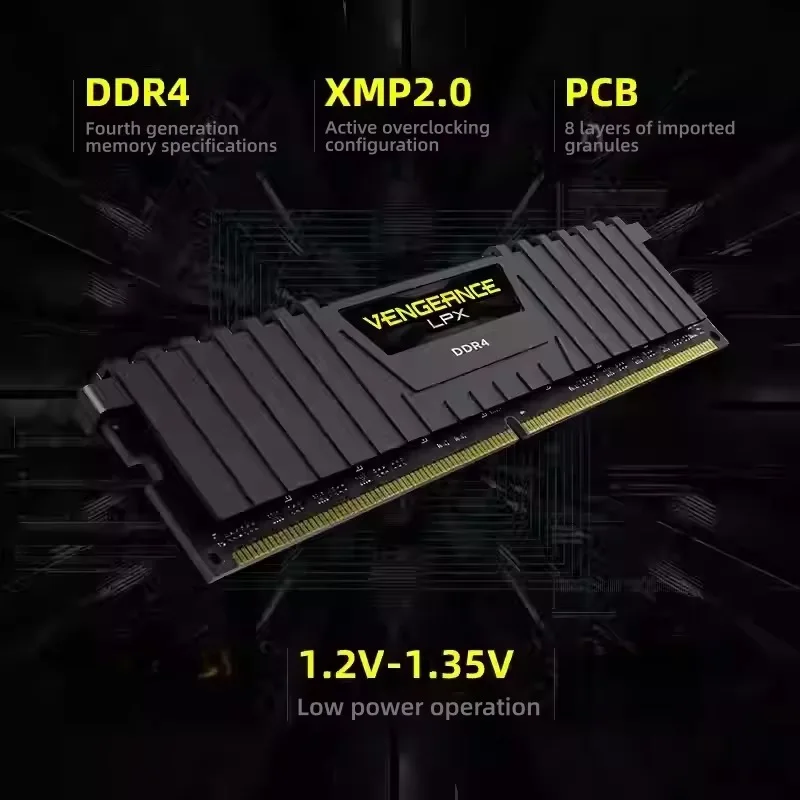 Corsair Vengeance LPX RAM DDR4 32GB 16GB 8GB 4000 3600 3200 2666 2400Mhz DIMM RAM PC4-25600 19200 21300 Desktop Memoria Ram - view 2