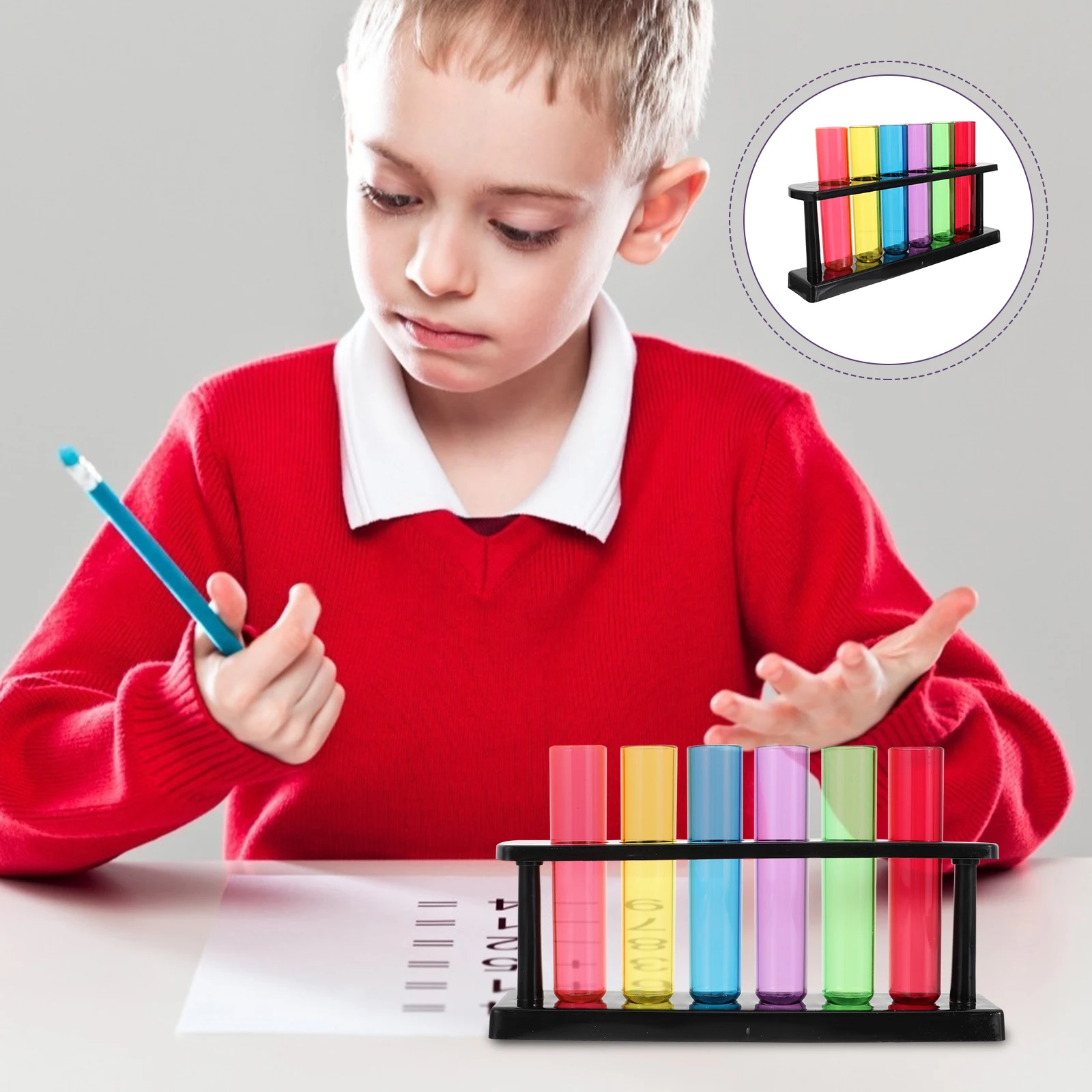 

1 set 1 Set Plastic Test Transparent Practical Science Experiment Tubes For Clear Lab Containers Leakproof Test Tubes