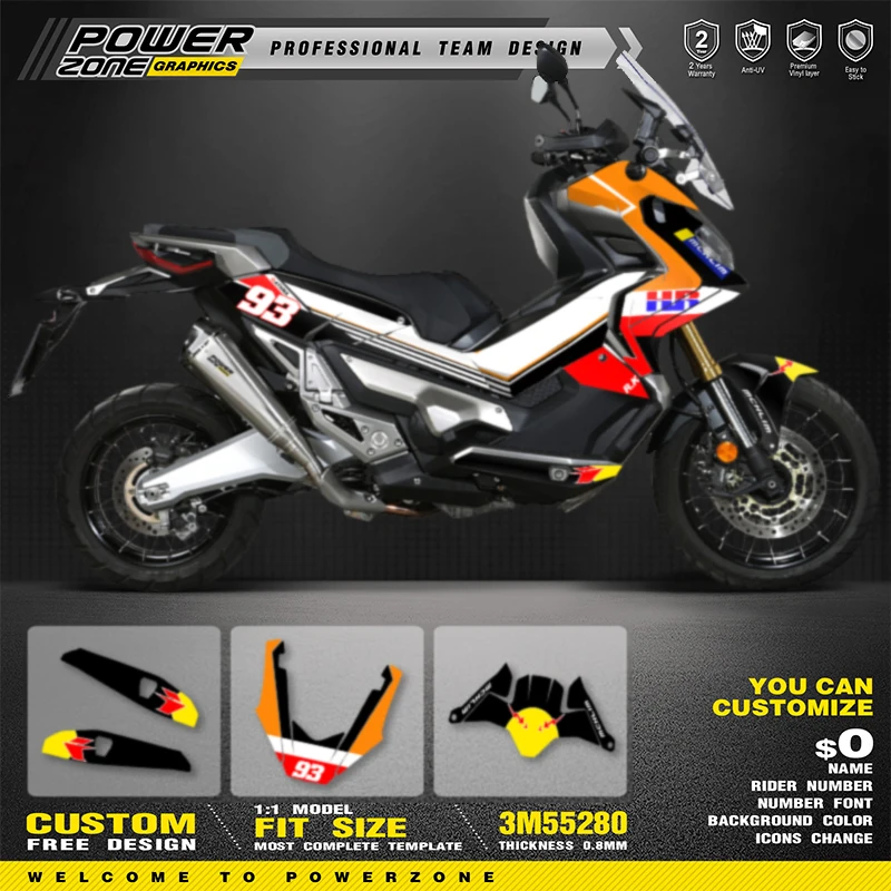 

PowerZone Custom Team Graphics Backgrounds Decals Stickers Kit For Honda 2017 2018 2019 2020 X-ADV750 001