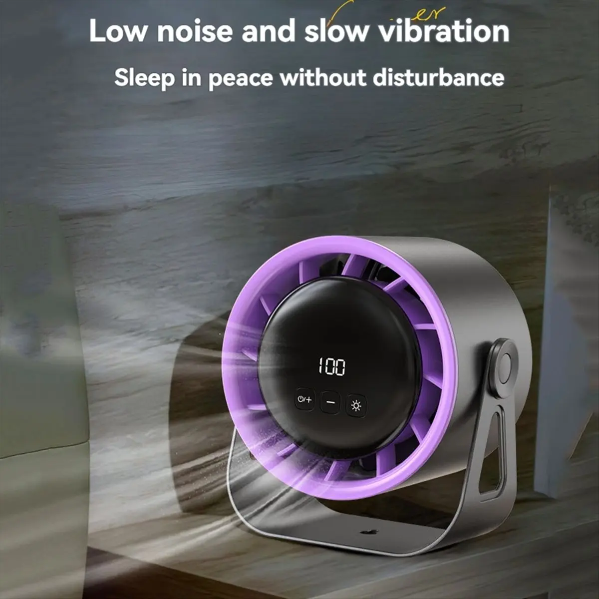 popop 100 Speed High-Speed Circulating Fan for Household Use, 6-Inch Charging Digital Display Desktop Turbo Desktop Electric B