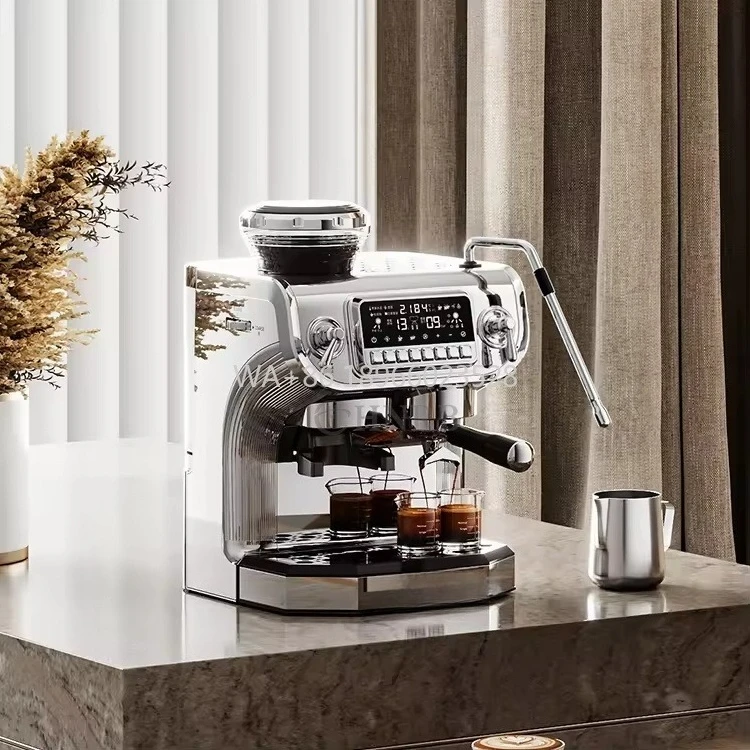 

e Featuring a Convenient Lever System Professional Hotel-Grade Cappuccino & Espresso Coffee Maker with Grinder for