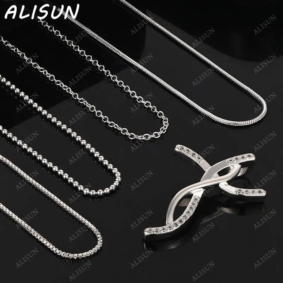 

ALISUN 40-75cm 925 Sterling Silver Zircons Pendant Necklace For Women Men Charm Trend Birthday Gifts Fashion Party Fine Jewelry