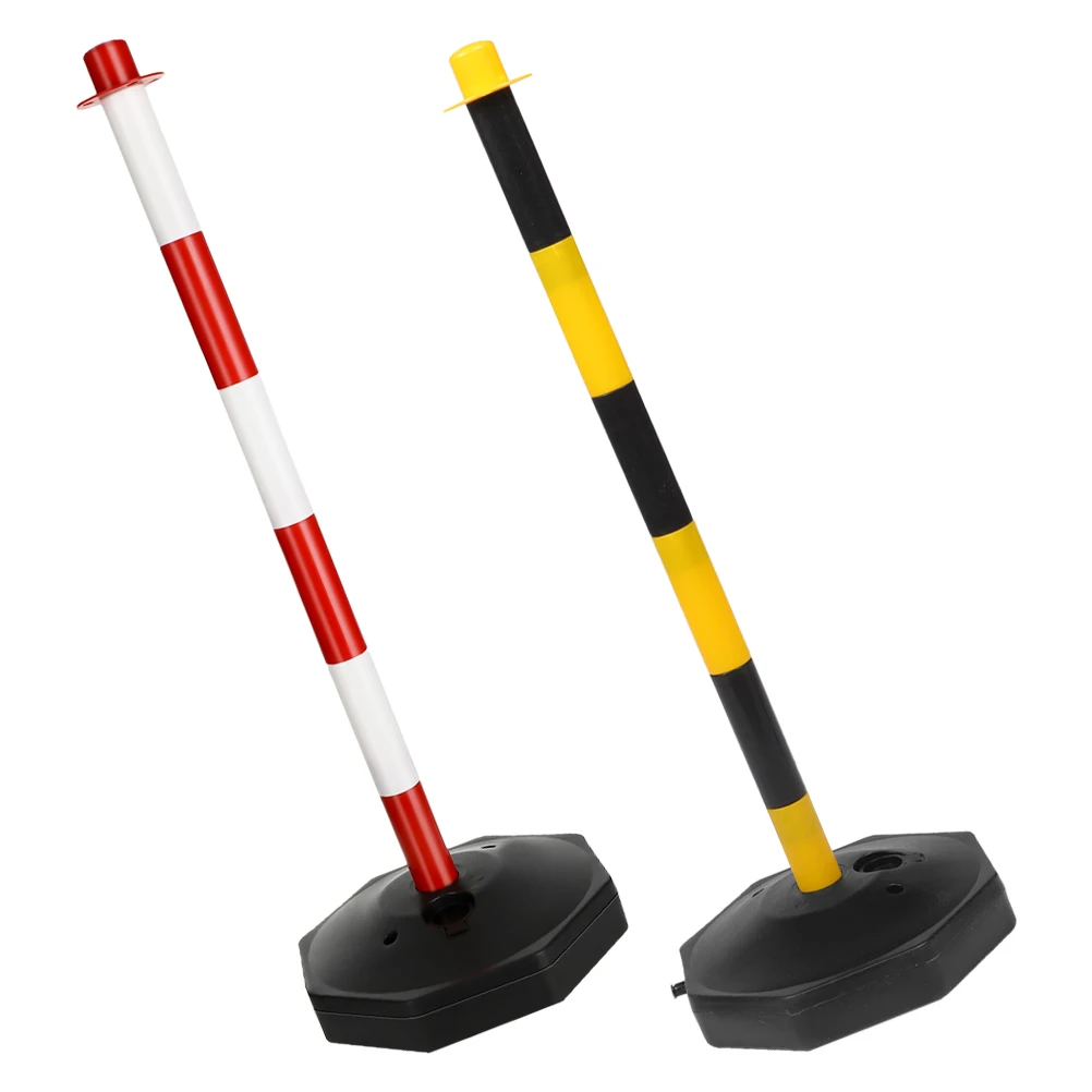 2 قطعة عمود تحذير السلامة المرورية طوي حاجز القطب Delineator آخر مع قاعدة المرآب وقوف السيارات مساعدة القيادة المخاريط التدريب