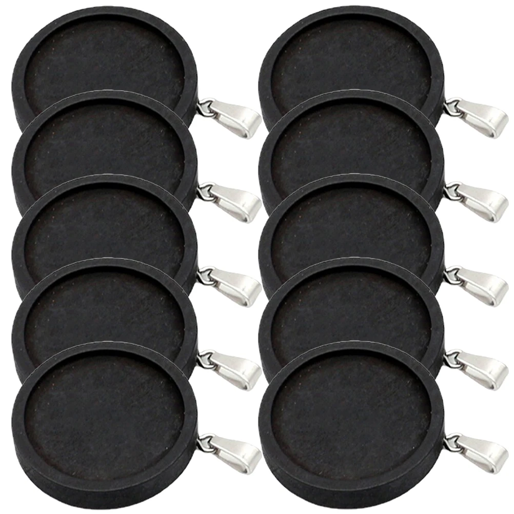 

10 Pcs Wooden Bottom Bracket Pendant Trays Round Shape Bezel Charms Jewelry Making Crafts DIY Gifts Accessories Decorative