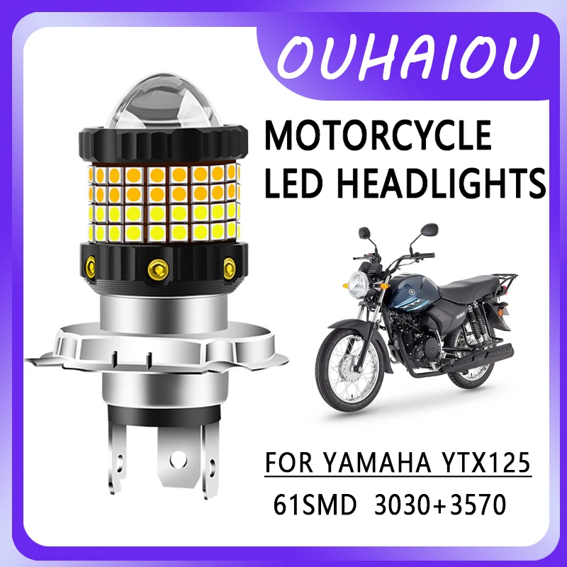

FOR YAMAHA YTX125 Motorcycle led headlight headlight H4 yellow white dual color motorcycle headlight 12-80v