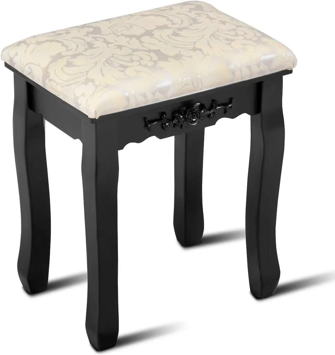 

Vanity Stool Makeup Bench Dressing Stools Retro Wave Foot Floor Pad For Scratch Solid Pine Wood Legs Thi Padded Cushioned Chair