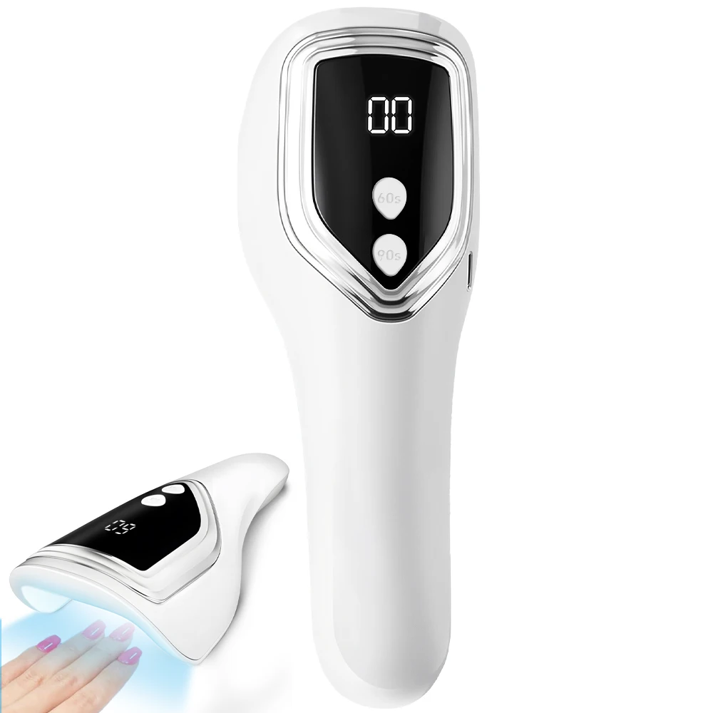 ضوء محمول لأظافر الجل، مجفف أظافر LED محمول قابل لإعادة الشحن مع مؤقت للعلاج السريع وفن مانيكير DIY، استخدام الصالون المنزلي