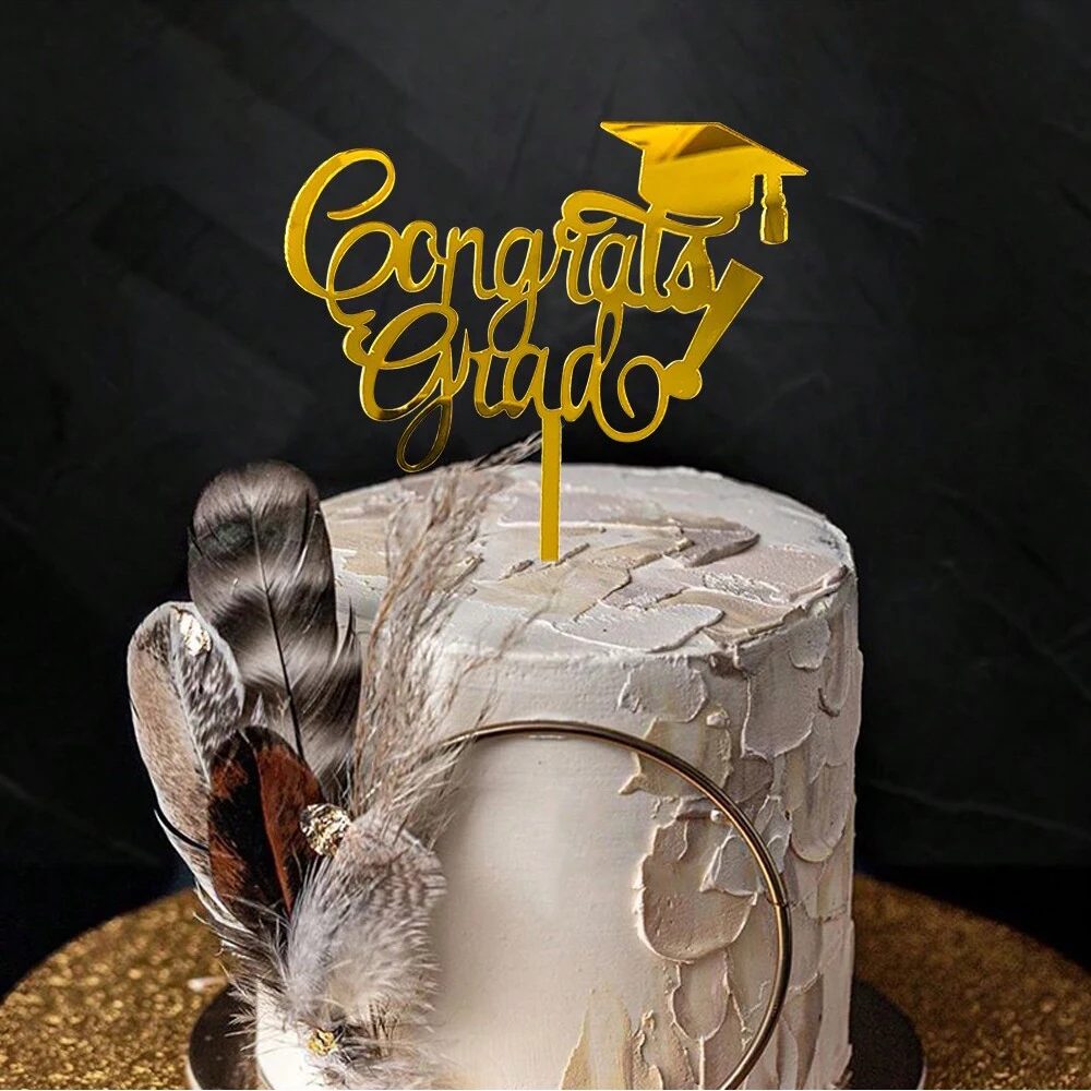 5 stücke Glückwunsch grad Kuchen Topper Acryl Sie haben es Kuchen Topper für Graduierungen College feiern Party Kuchen Dekorationen