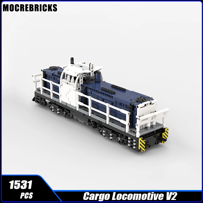 MOC-135727 City Railway Train Cargo Locomotive V2 Buzz Building Block Technology Assembly Model Brick Toy Children's Gifts