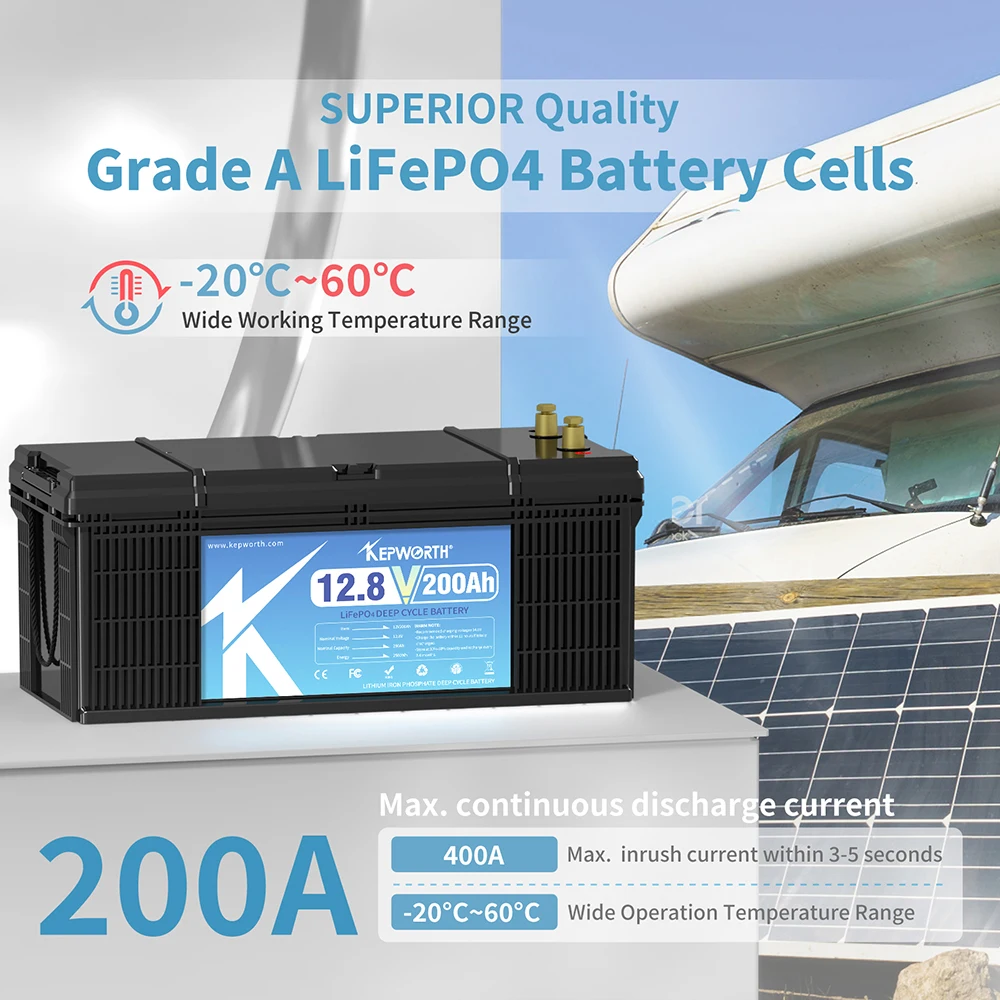 Hot Selling EU Stock 12V 135Ah 200Ah LiFePO4 Battery Deep Cycle Built-in Series BMS, Perfect for RV Solar Camping Backup Power