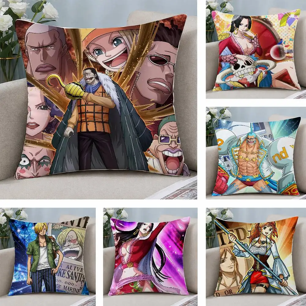 One Piece Kaido Beast Pirates Anime Plush Pillow Cover Soft Short Plush Cushion Cover For Sofa Bedroom Home Decor Gift
