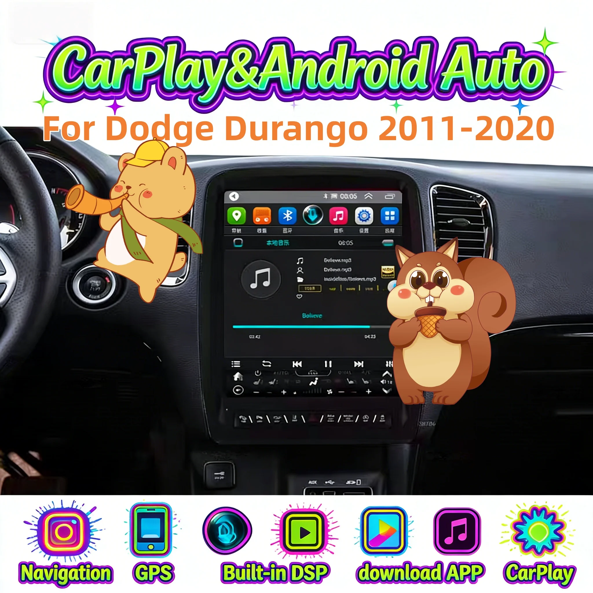 

Multimedia Carplay Stereo Navigation For Dodge Durango 2011-2020 Android14 Car Car Radio with touch Screen Radio Player GPS H
