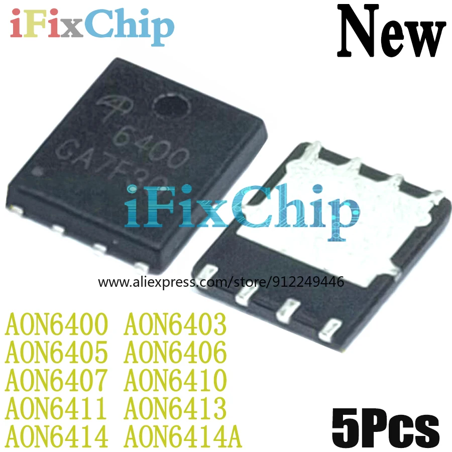 (5piece) 100% New AON6400 AON6403 AON6405 AON6406 AON6407 AON6410 AON6411 AON6413 AON6414 AON6414A AON6435 QFN-8 Chipset