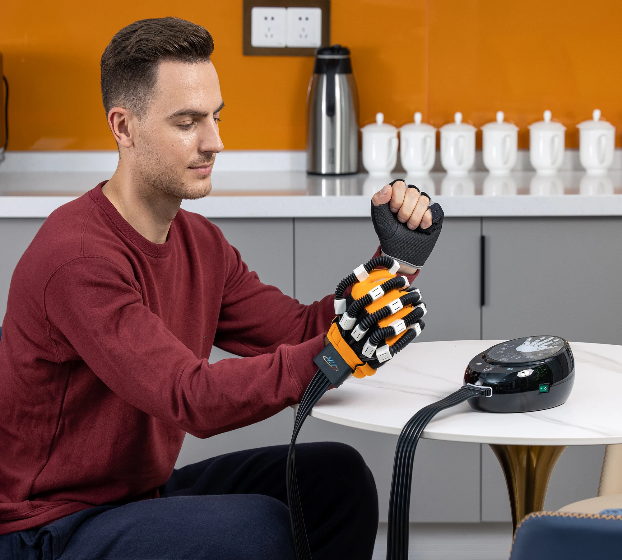 Physical Therapy Stroke Patient Exercise Hand Training Hemiplegia Finger Rehabilitation Trainer Robot Gloves