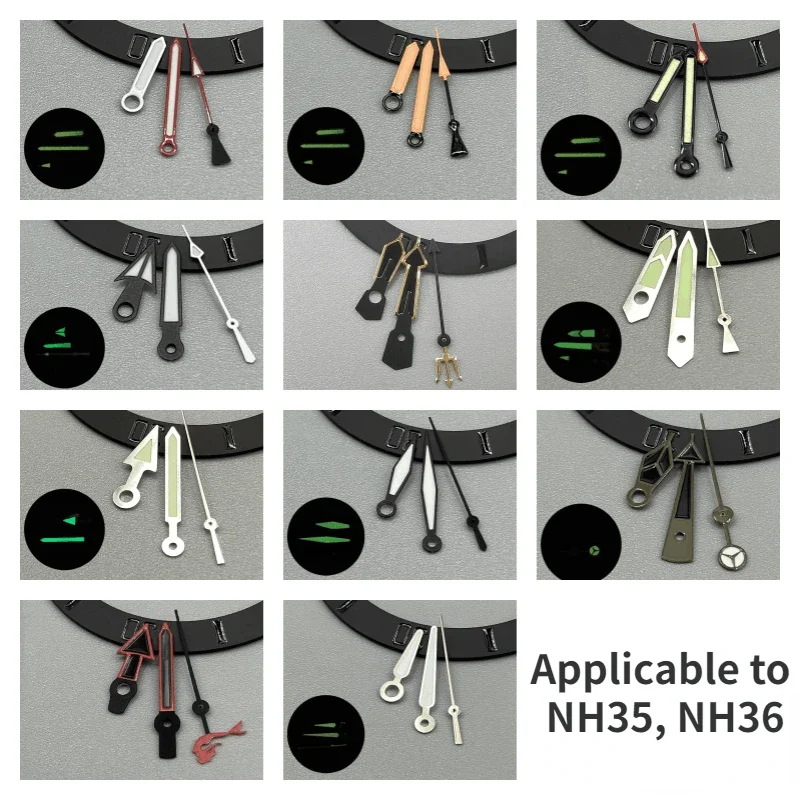 ปรับให้เข้ากับการเคลื่อนไหวของ NH35/NH36 NH38ชุดเข็มสามเข็มที่ดัดแปลงอุปกรณ์เสริมสำหรับนาฬิกา