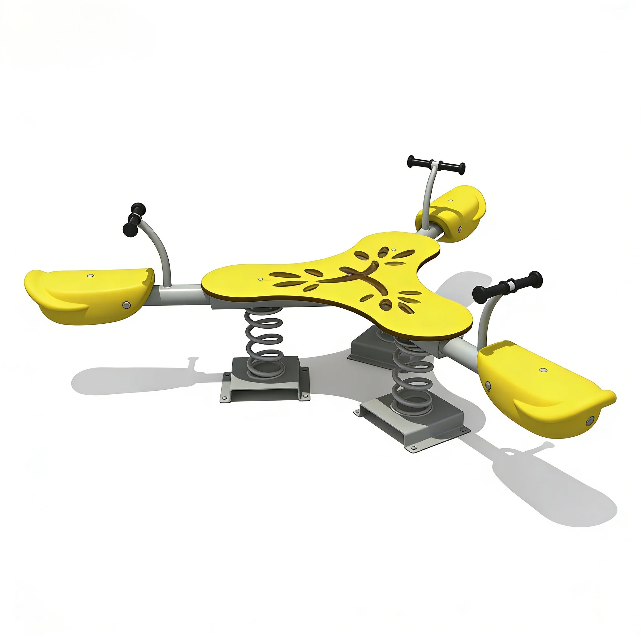 2027 Outdoor Playground Seesaw with 3-Passenger Plastic and Metal Construction for School Kids