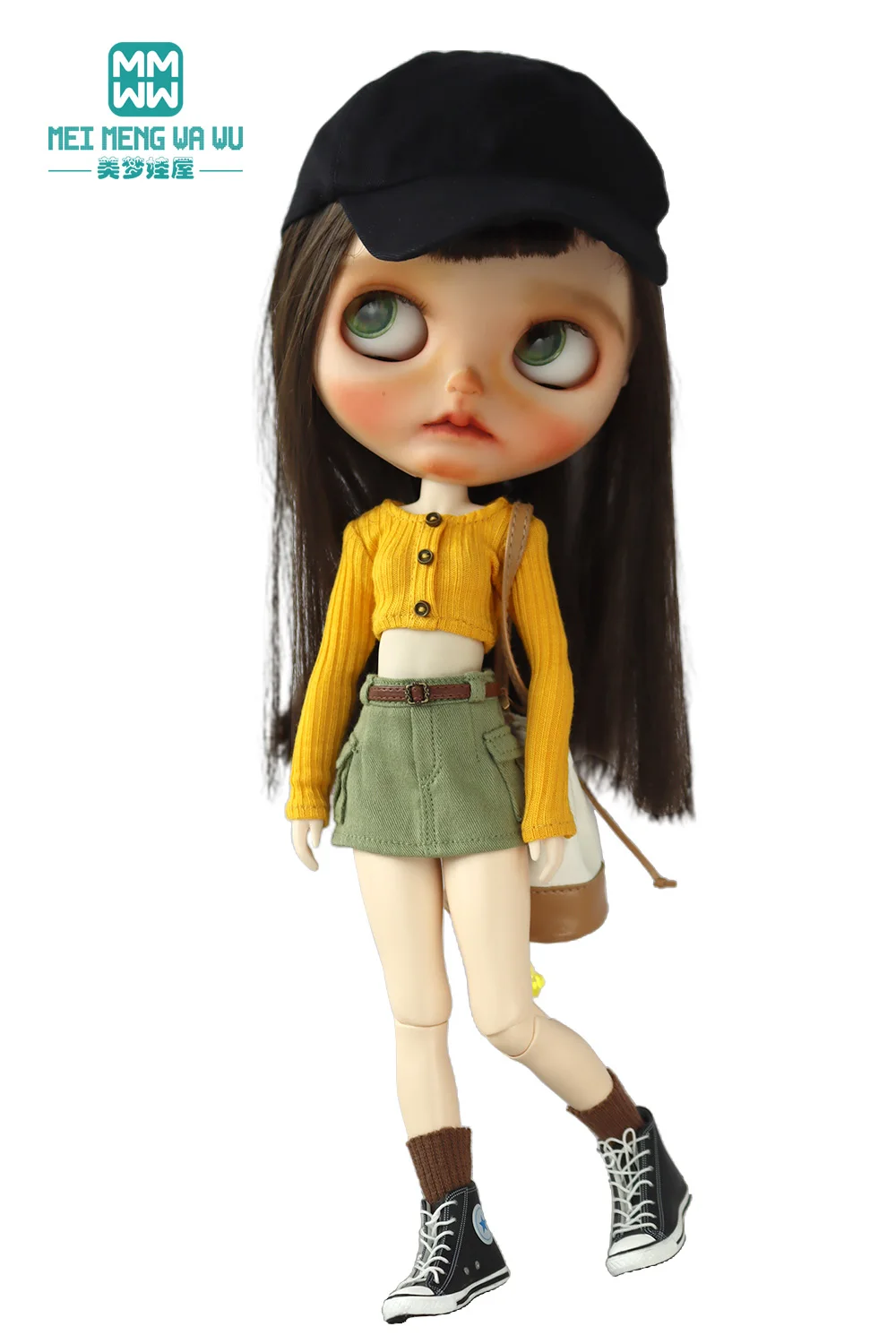 28 cm Blyth-Puppenkleidung, modische bonbonfarbene Blusen, Mini-Jeansröcke für OB23 OB24 Azone-Puppenzubehör – Detail 19