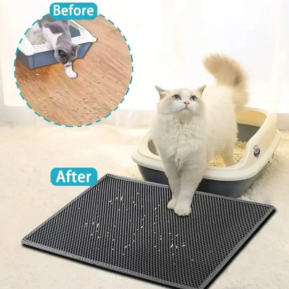 Large-caliber Double Layer Cat Litter Mat Waterproof Mat Non-slip Sand Cat Foldable Pad Washable Mat Pet Clean Supplies