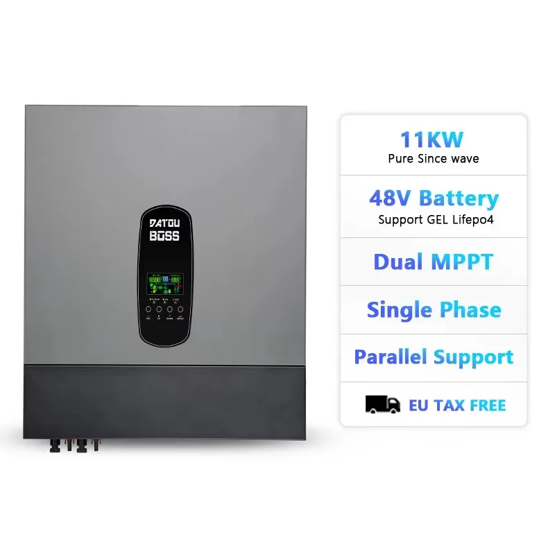 Double MPPT 500V PV Voltage Single Phase  Converter 50hz 60hz 230V 11KW 48V Energy Hybrid Inverter