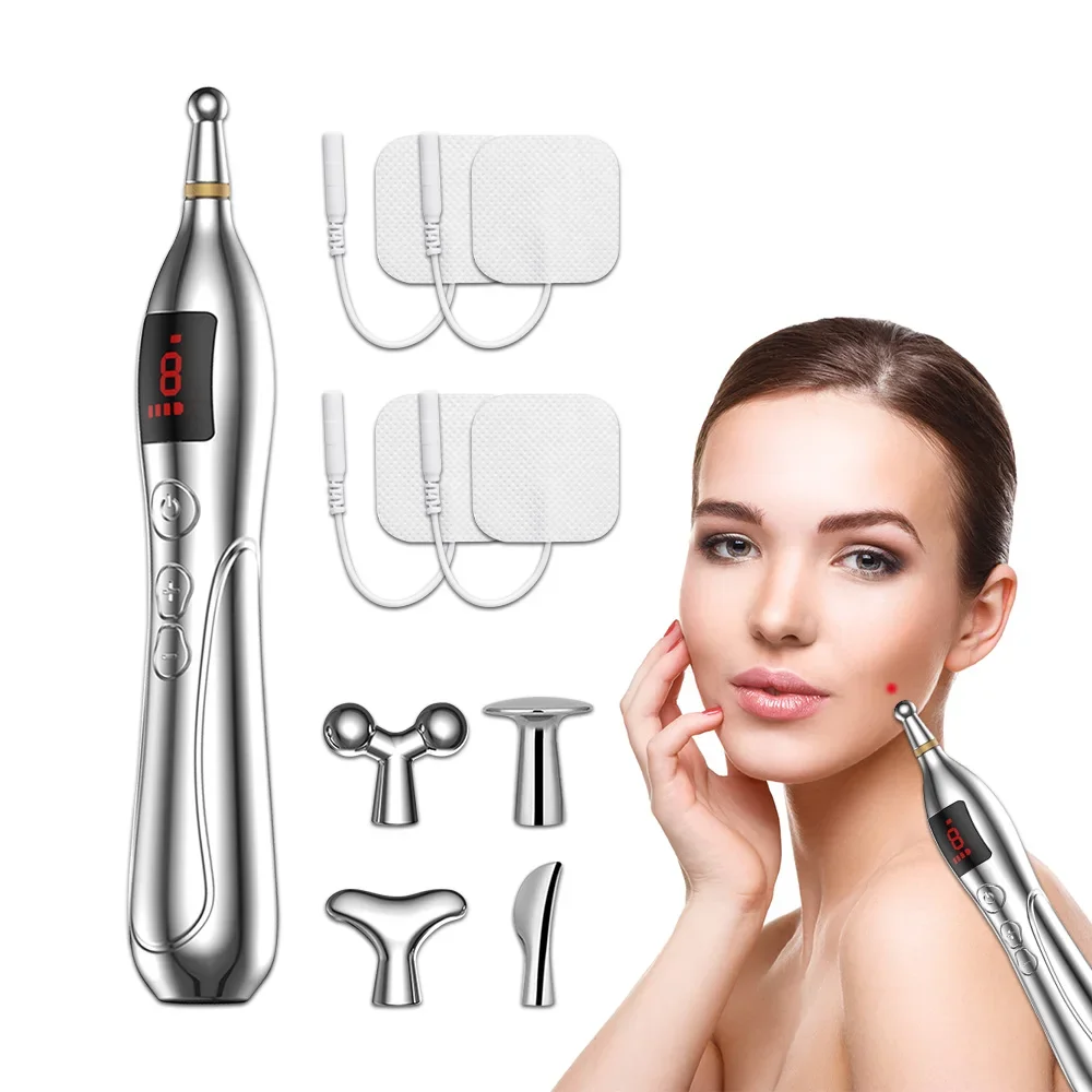 Rechargeable Acupuncture Pen With Digital Display Electro Acupuncture Point Ems Muscle Stimulator Body Massage Health Care