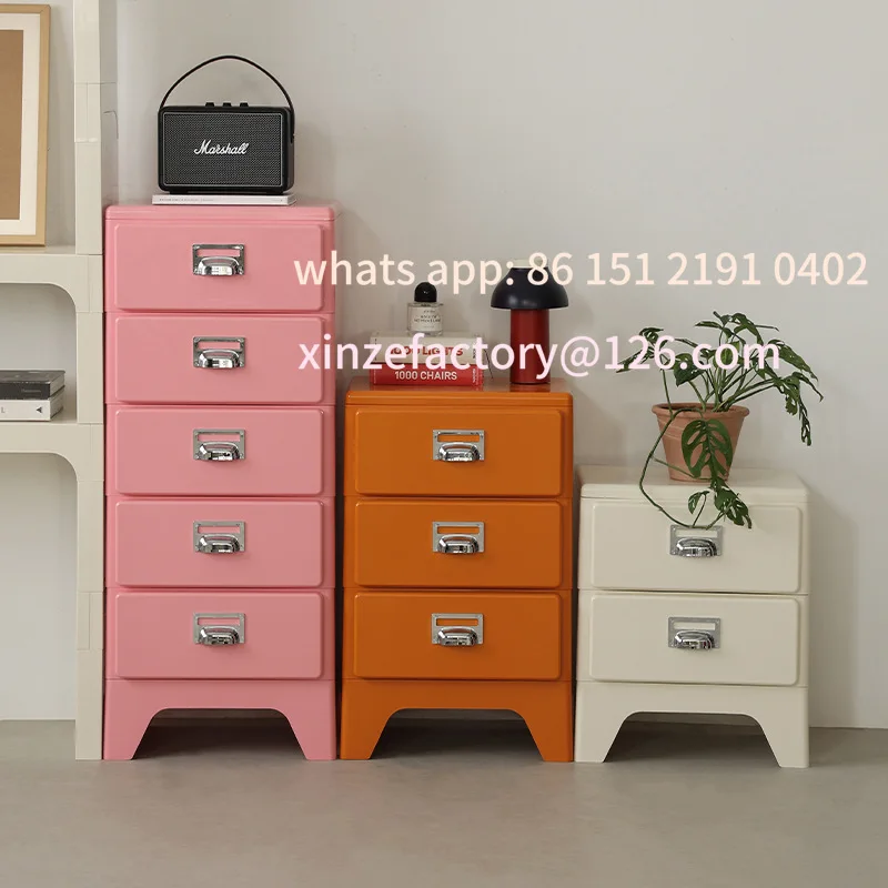 

Customizable Nordic Simple Home Bedroom Plastic Bedside Table Drawer File Storage Locker Living Room Creative Sofa Side Cabinet