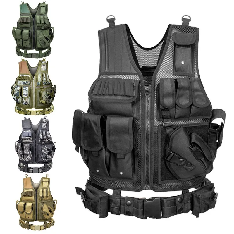 

Multi-Functional Wear-resistant Tactical Vest Adjustable Outdoor Training Clothes Multi Pockets Equipment Protective Waistcoat