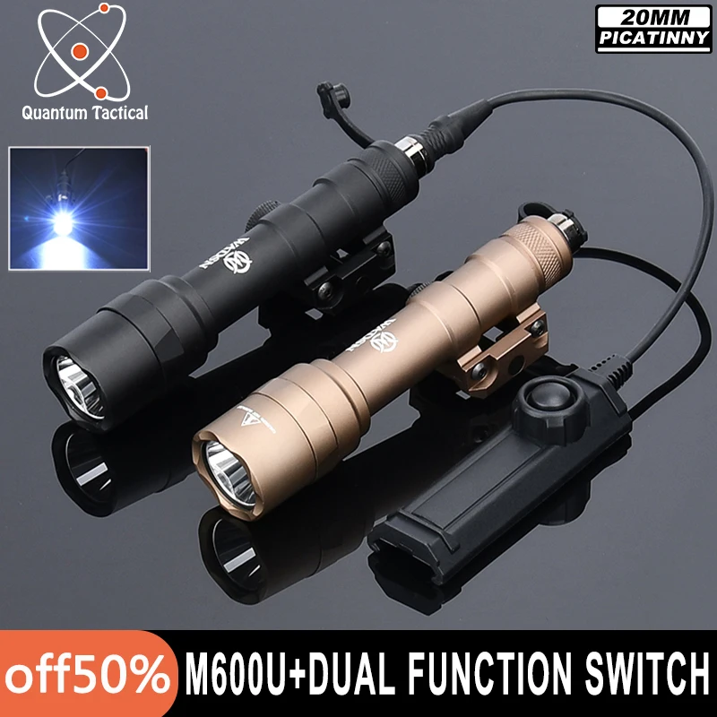 Tactical Wadsn M600U Weapon Scout Light 800Lumens M600u Flashlight Hunting Pistol Scout Light With Dual Function Pressure Switch