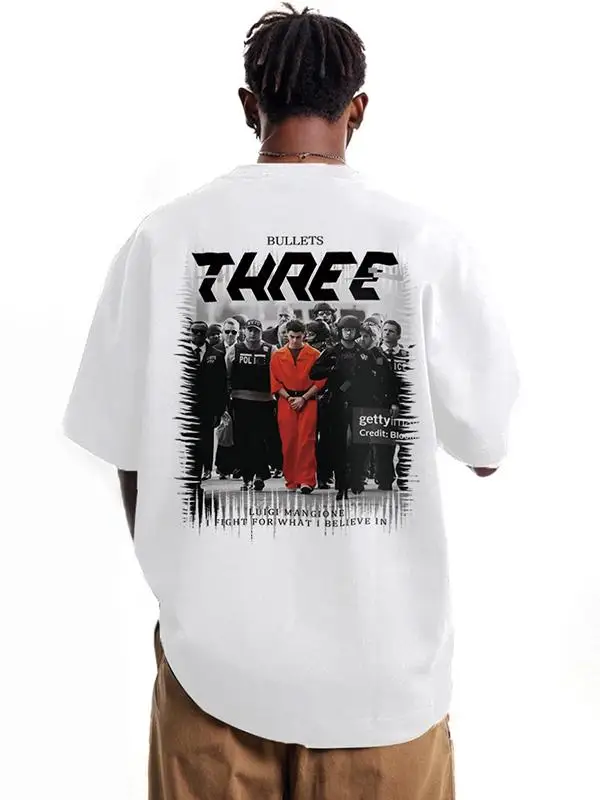 

Simple Motorcycle but Not Simple Printing Trendy Elements Integrated into Men's Short-Sleeved Summer Fashion Front Edge