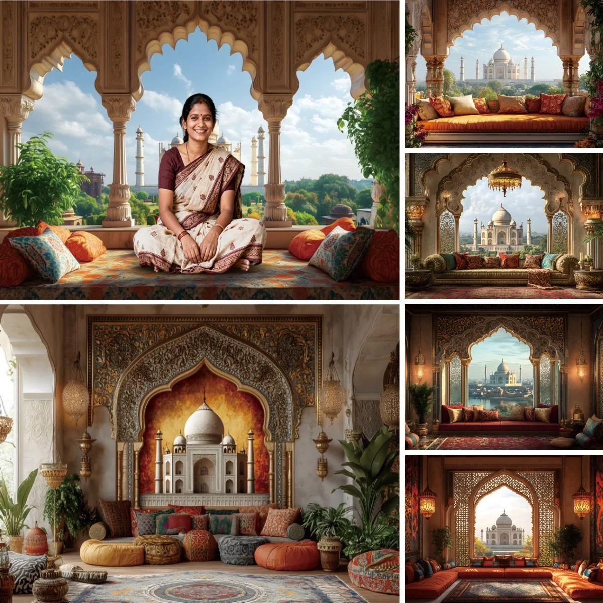 

Moroccan Medieval Palace Photography Backdrop Mosque Temple Arabic Religious Architecture Cultural Travel Photo Background Props