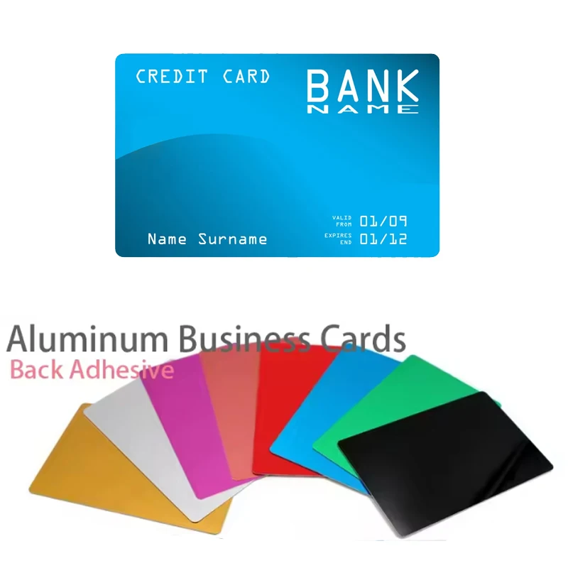 

Bulk Pack 50/100 Pcs Blank Metal Business Cards 0.21mm Thick 3.4x2.1 Inch Aluminum Sheets for Laser Engraving DIY Custom Na