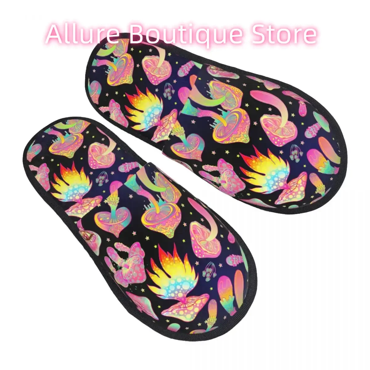 

Психоделические волшебные грибы, гостевые тапочки для спа-женщин, домашняя обувь с индивидуальным принтом