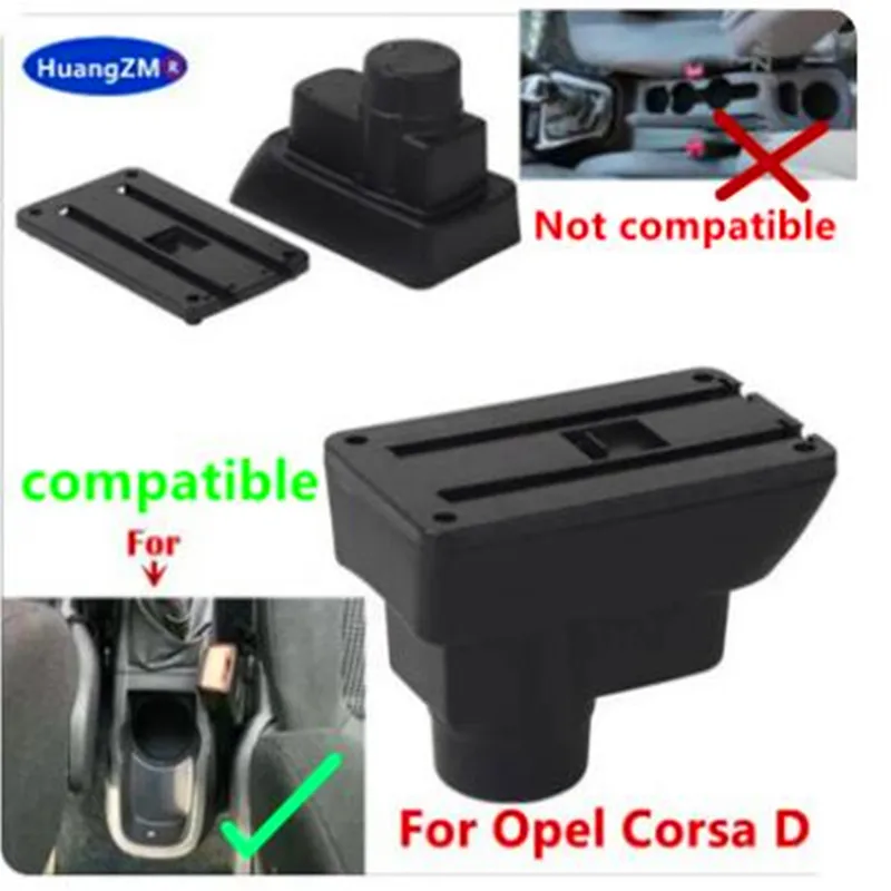 For Opel Corsa D Armrest box For Opel Corsa Car armrest backrest Interior parts storage box Retrofit parts Car accessories