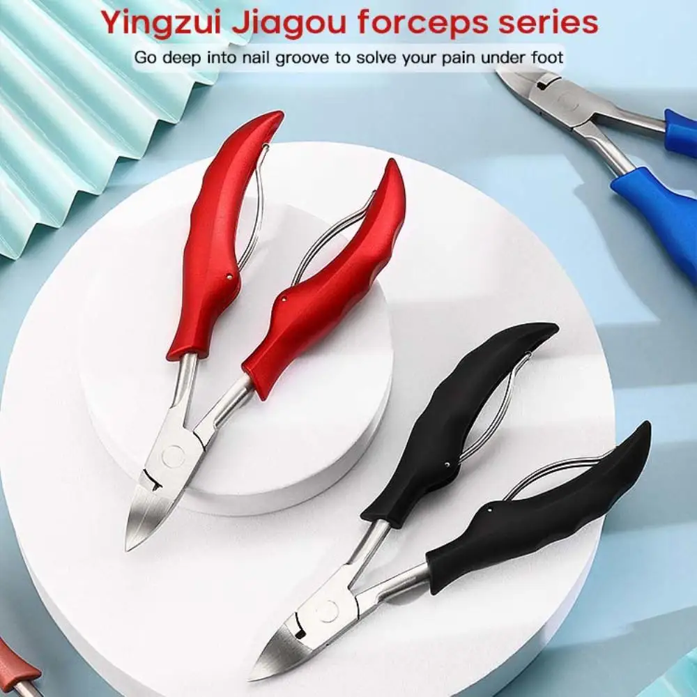 4Color Nail Clippers Nail Scissors Oblique Mouth Olecranon Toenails Scissors Dead Skin Dirt Remover Stainless Steel Nail Clipper