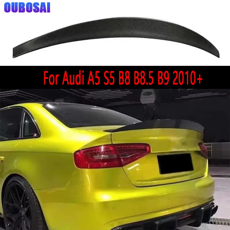 

For Audi A5 S5 B8 B8.5 B9 2010+ Carbon Fiber Tail fins Rear Trunk Spoiler Guide Wing Rear Wing Diverter Spoiler Body Kit