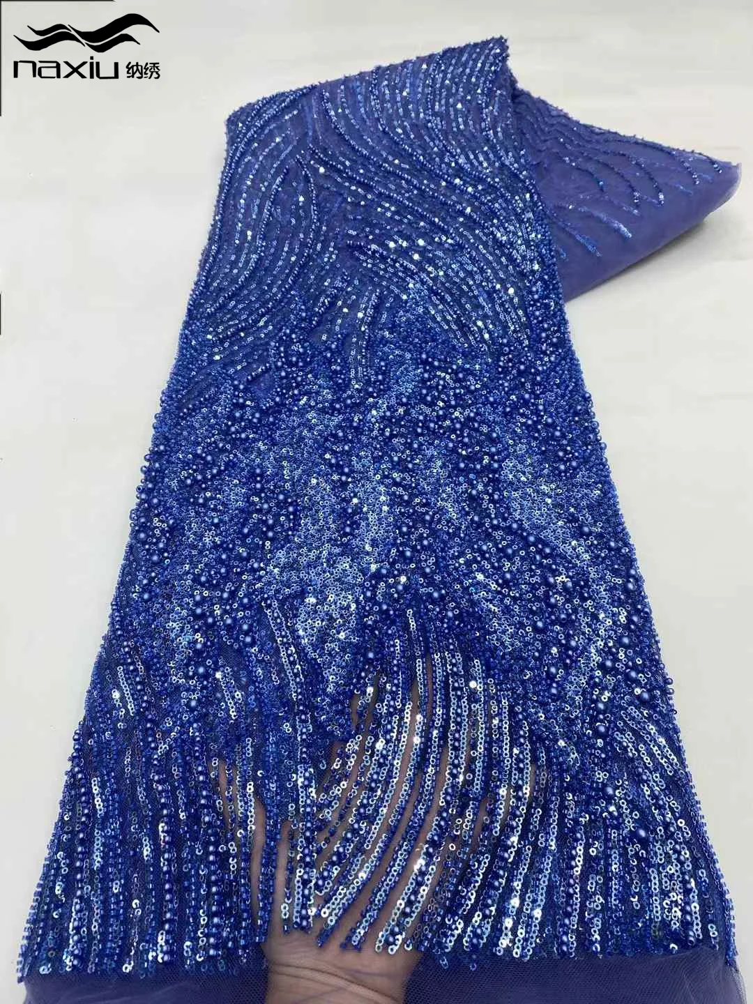 

Madison 2025 африканское нигерийское высококачественное платье из французского тюля с блестками и бисером, нигерийское платье 5 ярдов для свадебной вечеринки