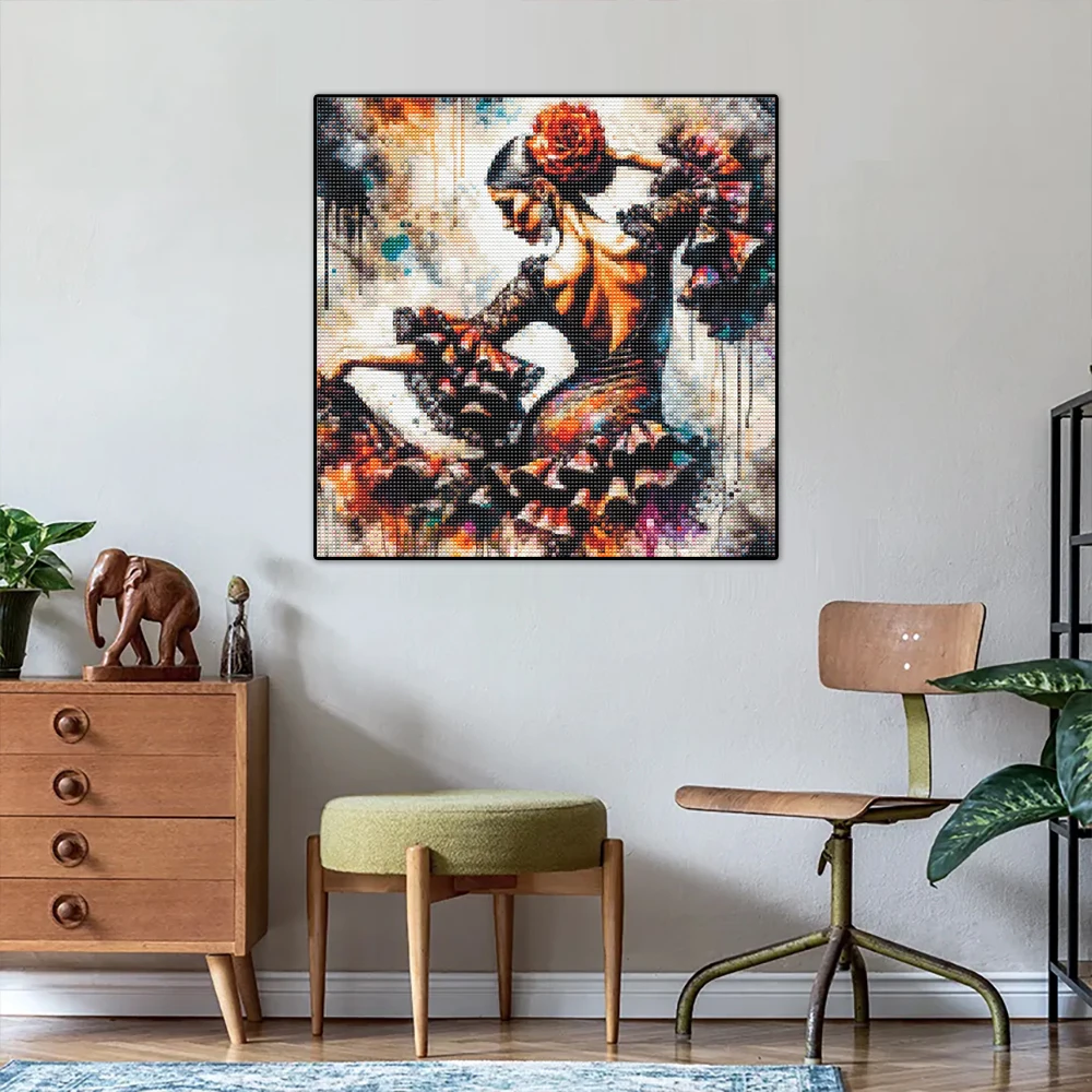 Diy pintura diamante dançarina - Resin Art Wallpaper avaliação e preço