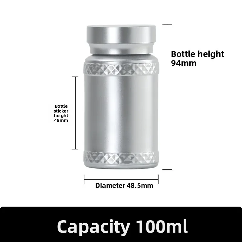Diamond Pattern PET Pill Bottle 100ml Medicine Jar for 60 Capsules Gold Silver Luxury Vitamin Supplement Container Travel Size