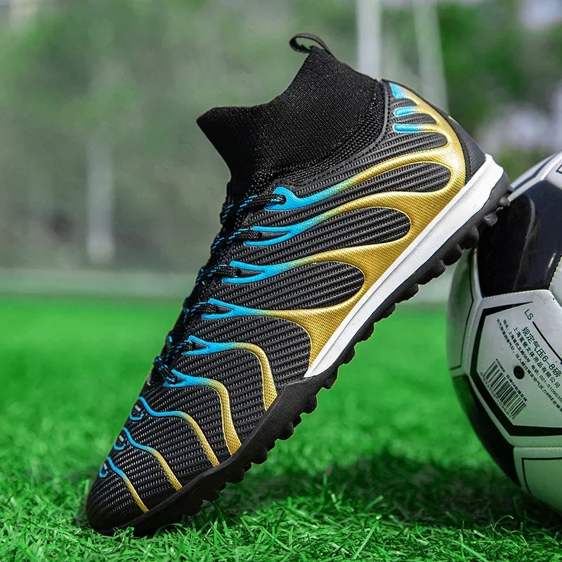 Männer Fußball Schuhe Sport FG/TF Outdoor Fußball Stiefel Training Jungen Spiel Rutschfeste Lange Spikes Stollen Indoor Futsal komfortable – Detail 15