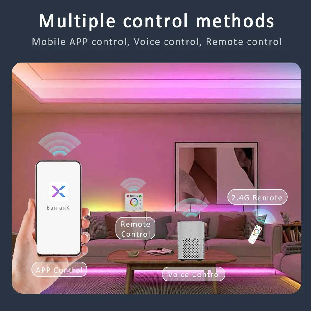 12in1 LED Controller SPI PWM 5CH Wifi Bluetooth RF Remote for WS2812B WS2811 IC Strip Light Works with Alexa Google Home SP530E